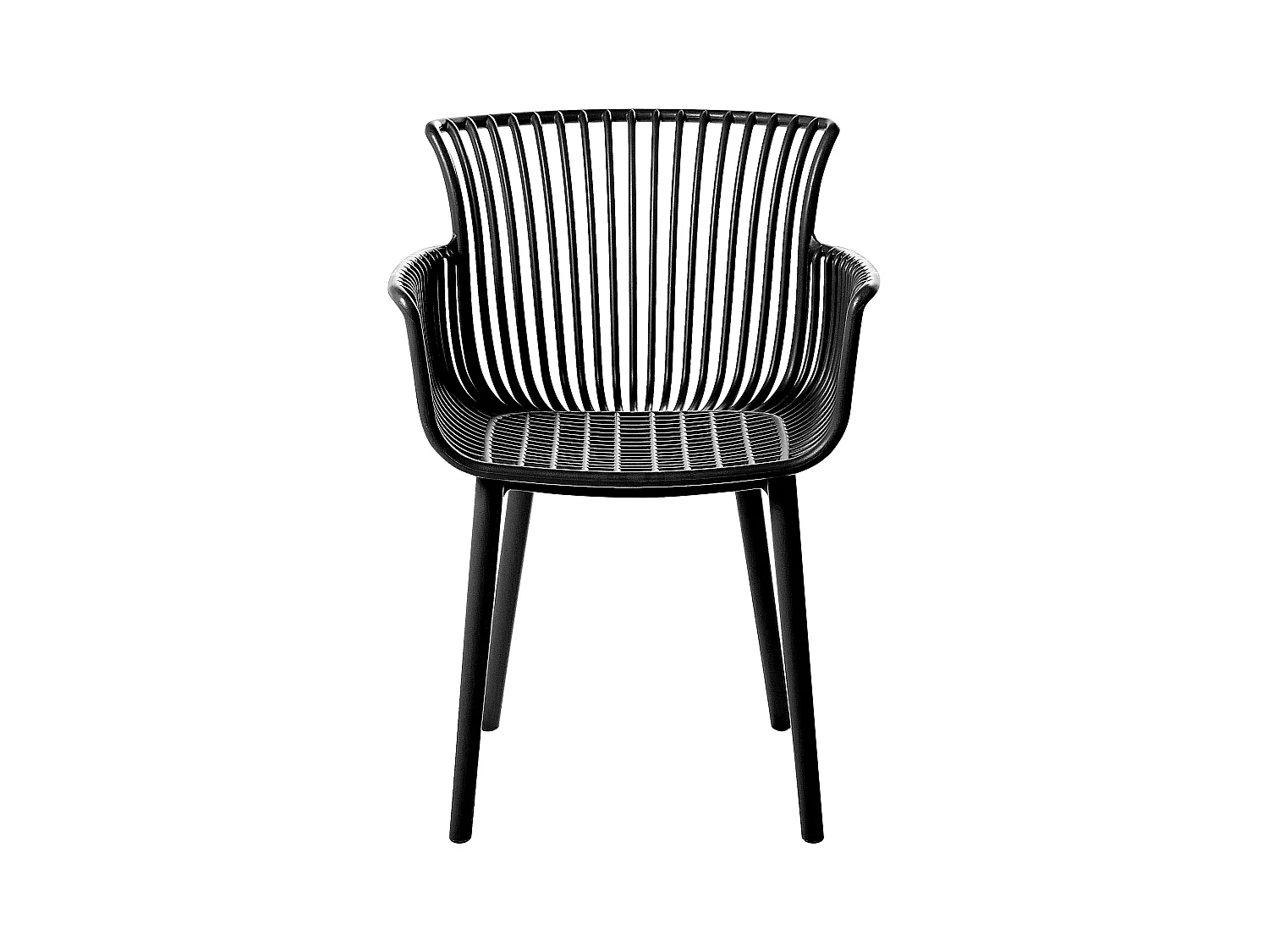 Lot de 4 chaises de jardin PESARO Noir