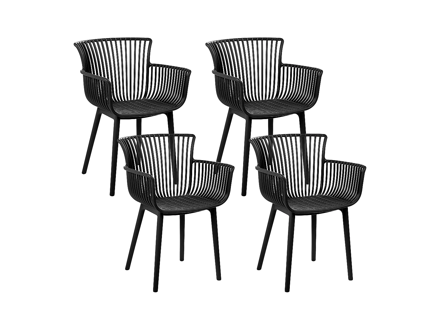 Lot de 4 chaises de jardin PESARO Noir