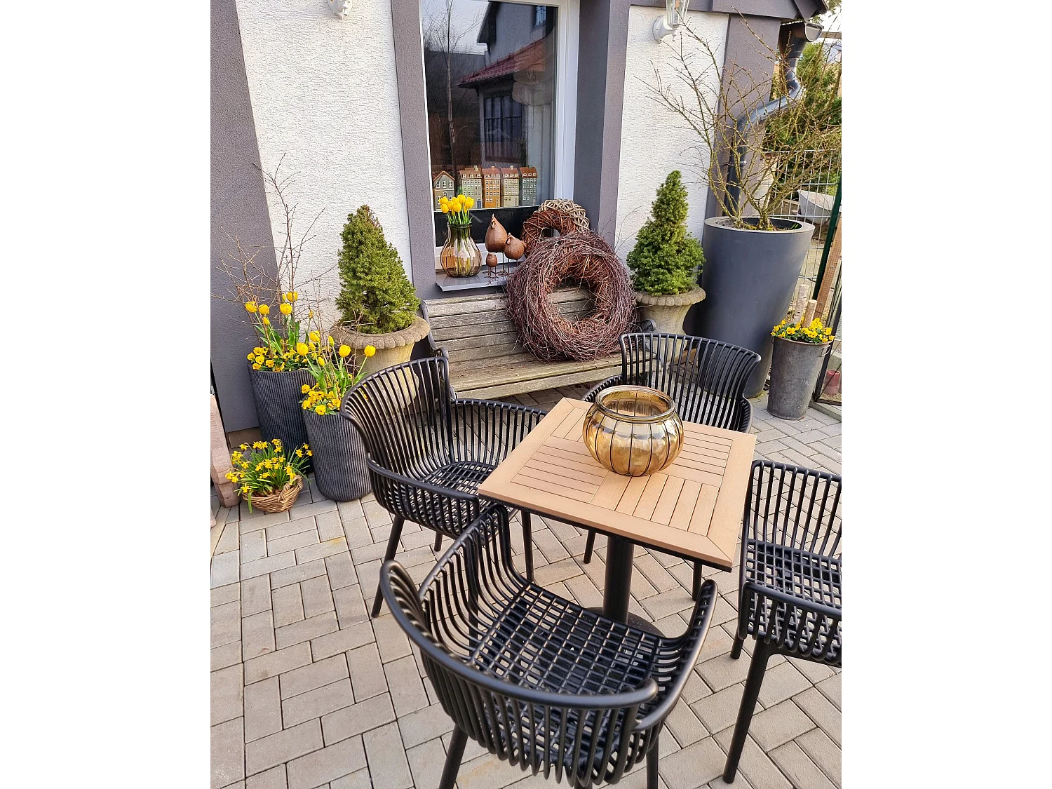 Set di 4 sedie da giardino PESARO Nero