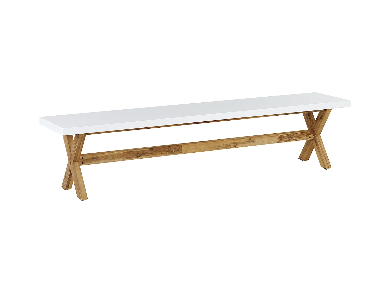 Banc de jardin OLBIA 200 cm Béton Blanc