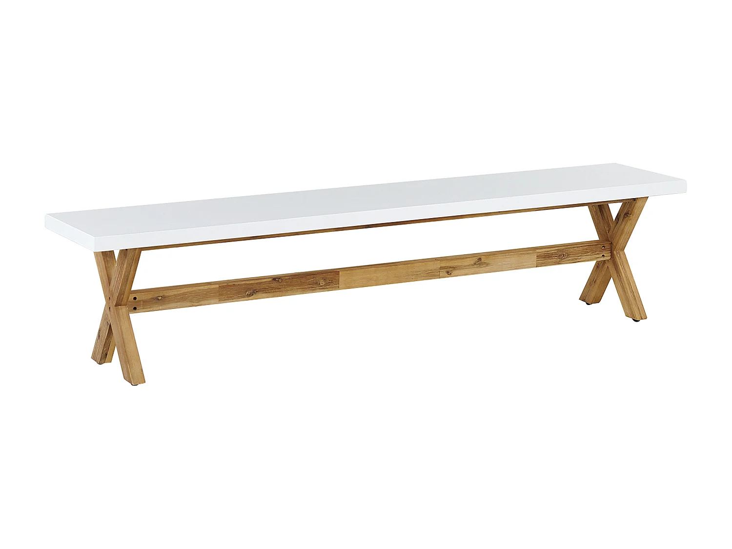 Banc de jardin OLBIA 200 cm Béton Blanc