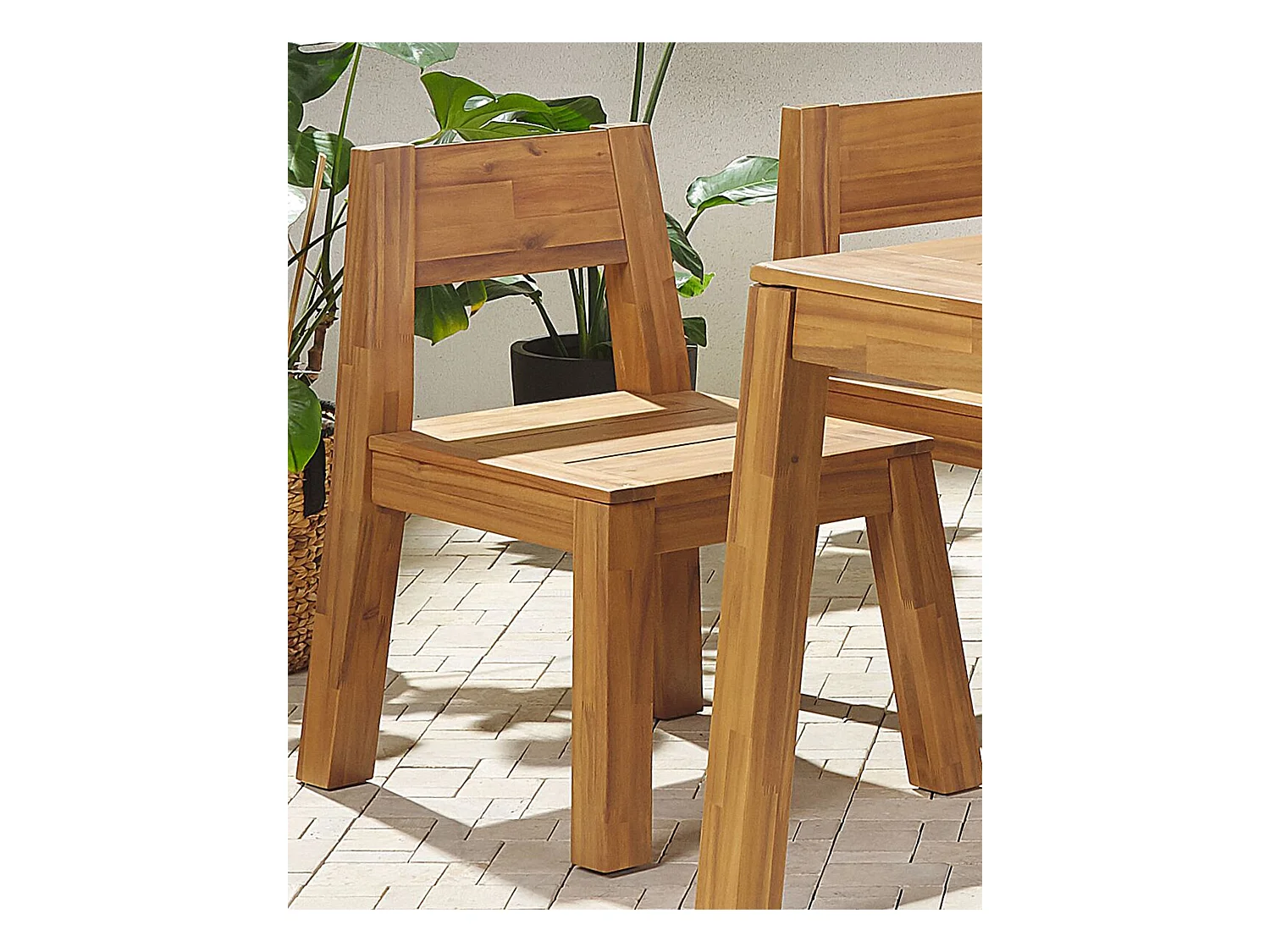 Gartenstuhl 2er Set LIVORNO Akazienholz Braun