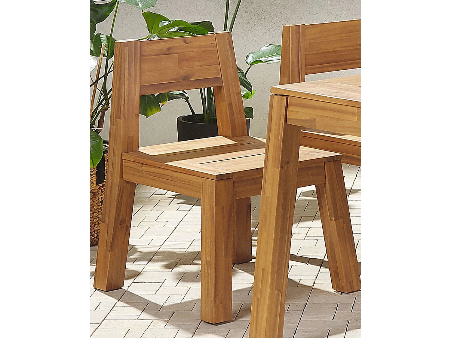 Lot de 2 chaises de jardin LIVORNO Acacia Marron