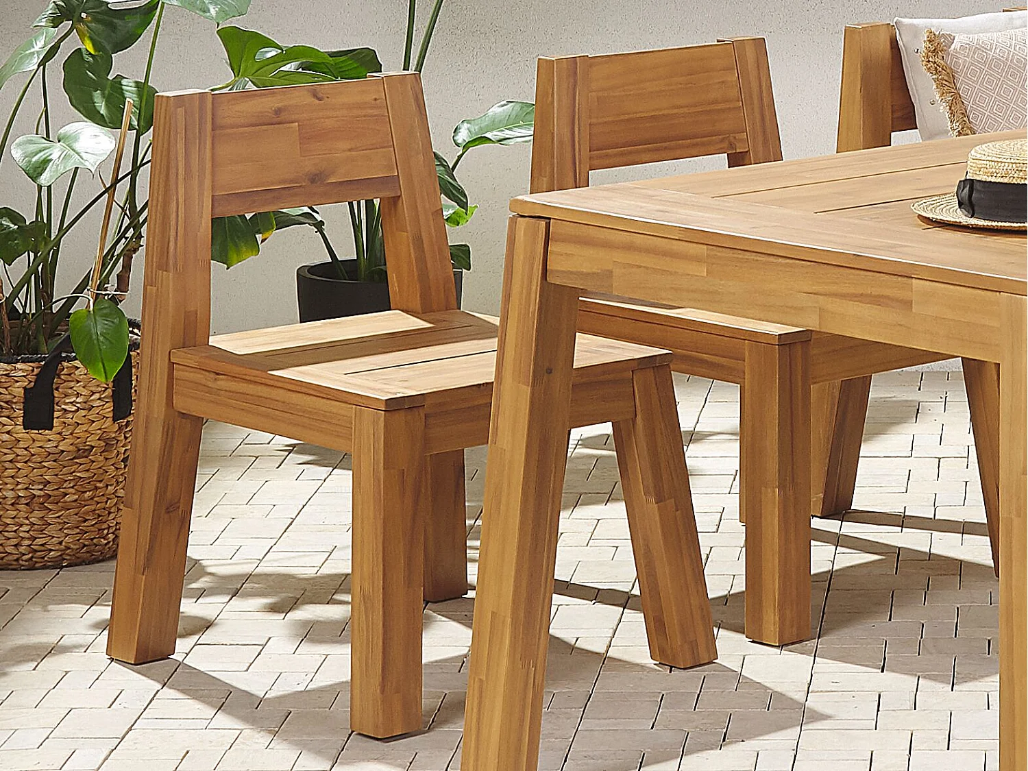 Lot de 2 chaises de jardin LIVORNO Acacia Marron