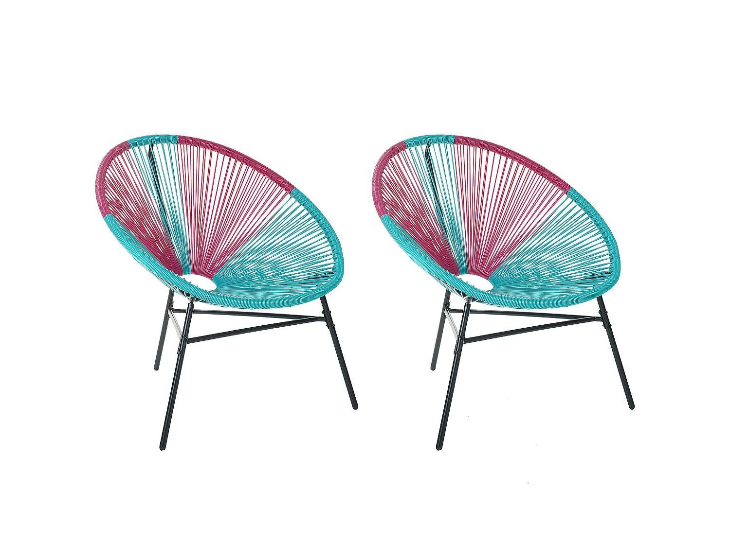 Lot de 2 chaises de jardin ACAPULCO Turquoise