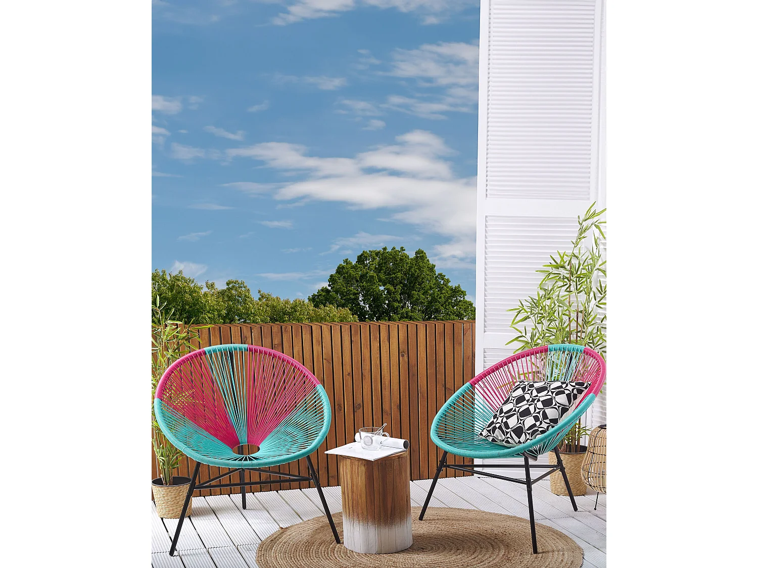 Lot de 2 chaises de jardin ACAPULCO Turquoise