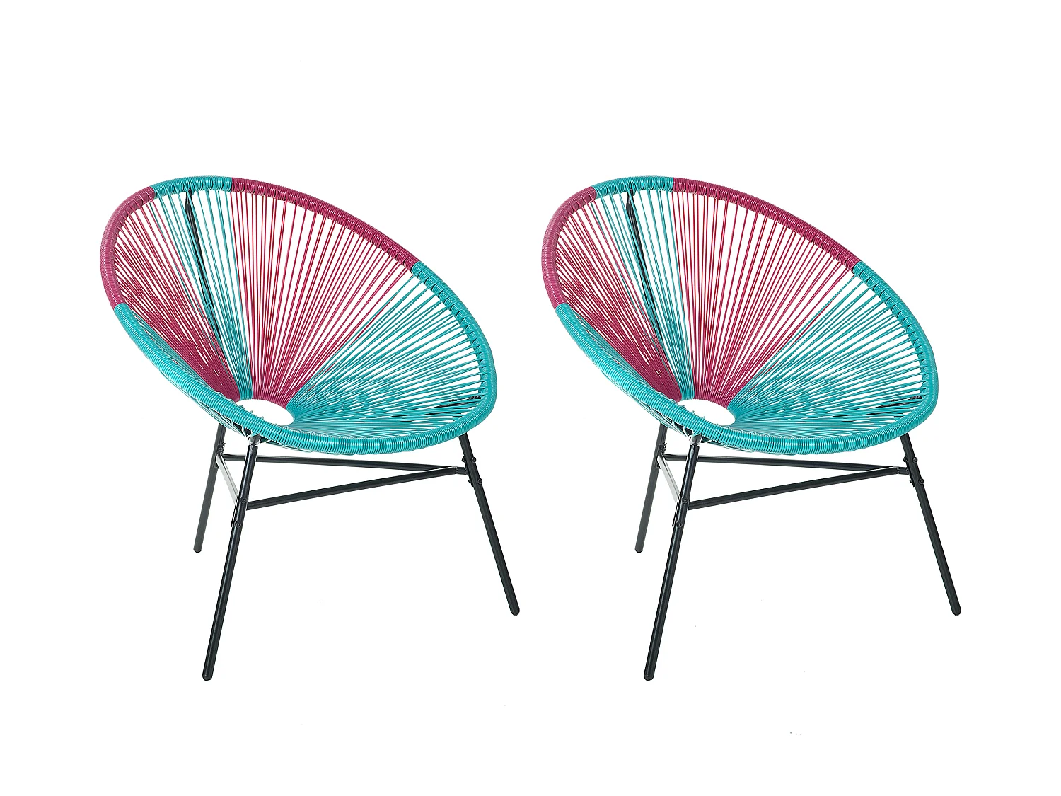 Lot de 2 chaises de jardin ACAPULCO Turquoise
