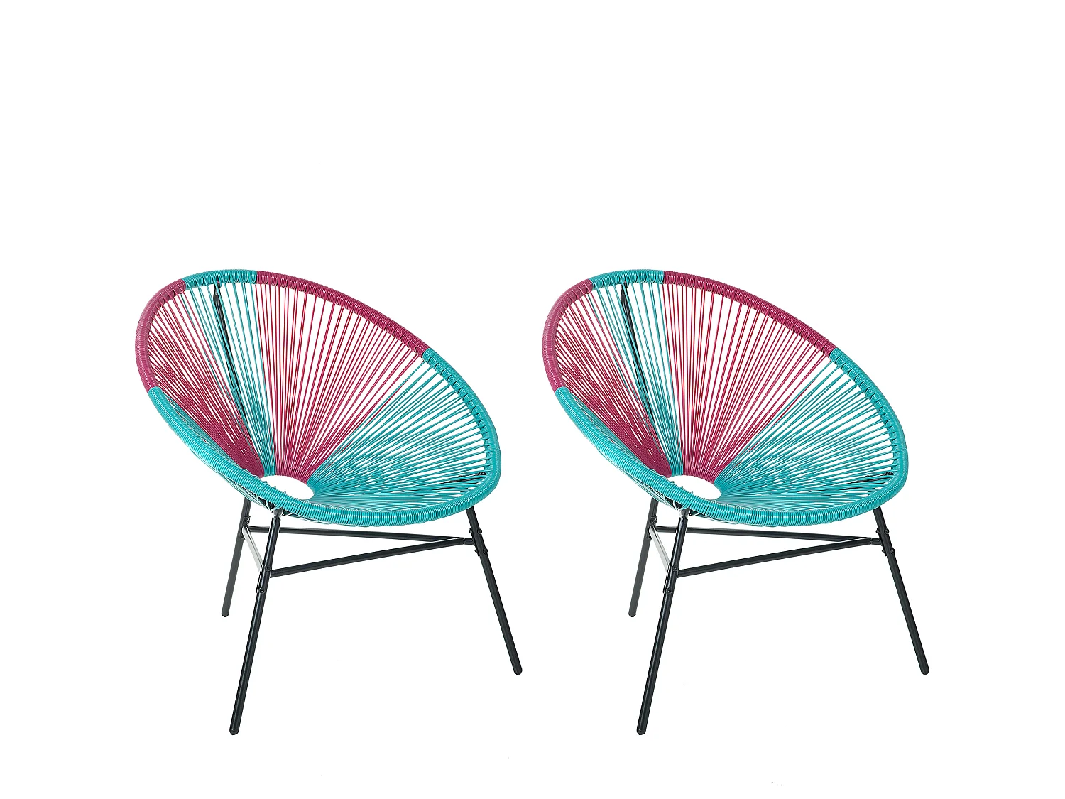 Lot de 2 chaises de jardin ACAPULCO Turquoise