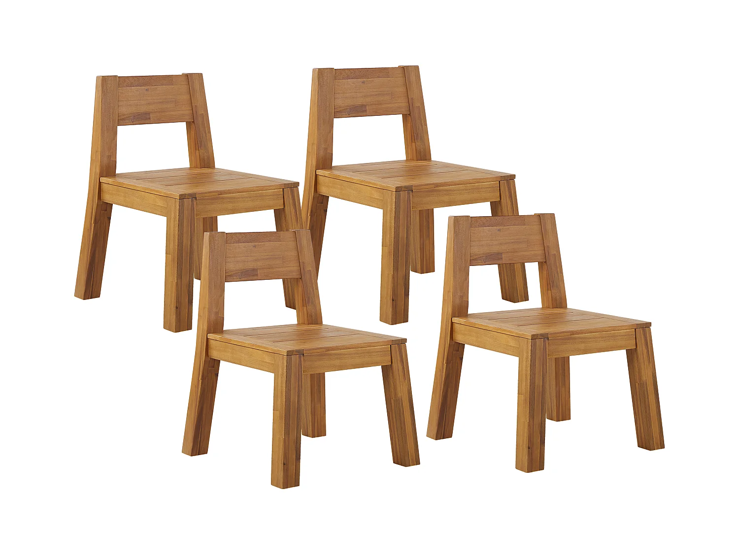 Zestaw 4 krzeseł ogrodowych LIVORNO Drewno akacjowe Brązowy