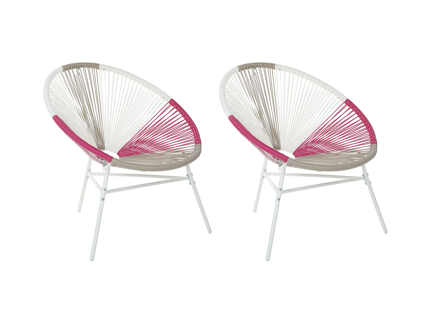 Lot de 2 chaises de jardin ACAPULCO Rose fushia