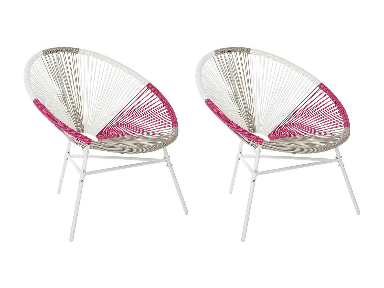 Lot de 2 chaises de jardin ACAPULCO Polyrotin Rose fushia