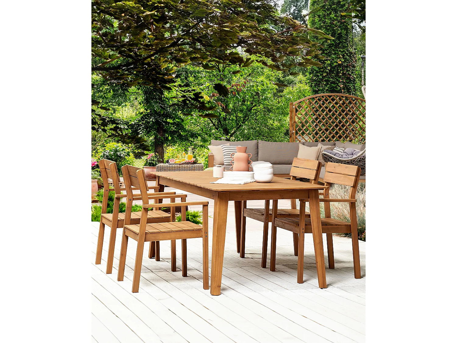 Set van 4 tuinstoelen FORNELLI Acaciahout Bruin