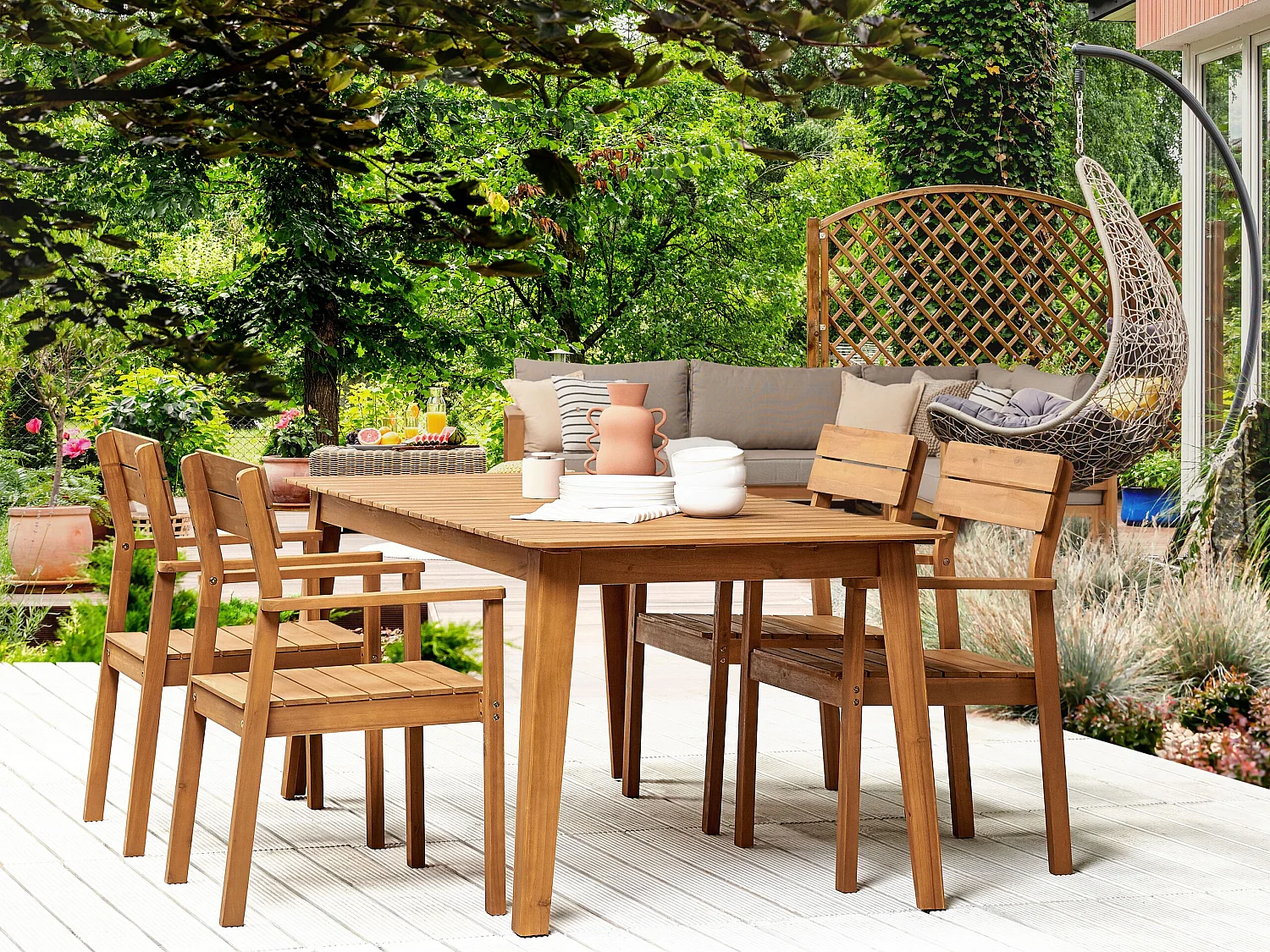 Set van 4 tuinstoelen FORNELLI Acaciahout Bruin