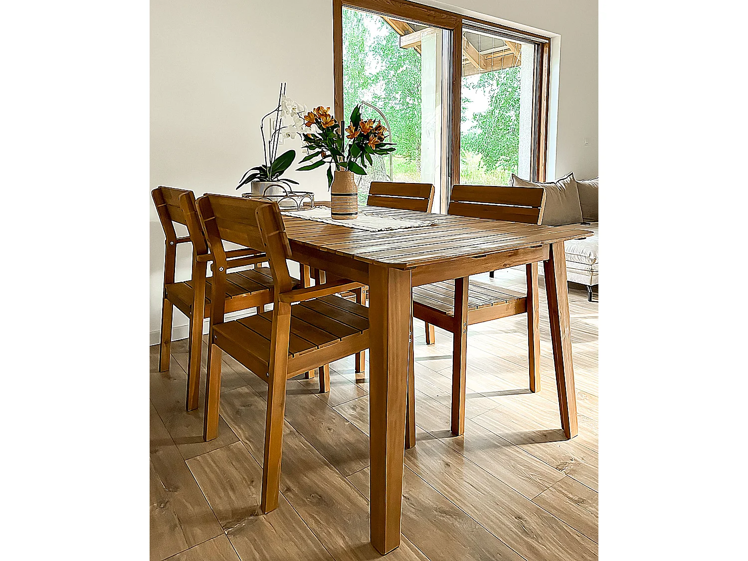 Gartenstuhl 4er Set FORNELLI Akazienholz Braun