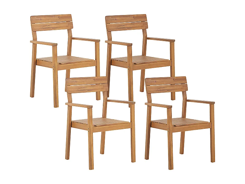Conjunto de 4 cadeiras de jardim FORNELLI Madeira de acácia Castanho