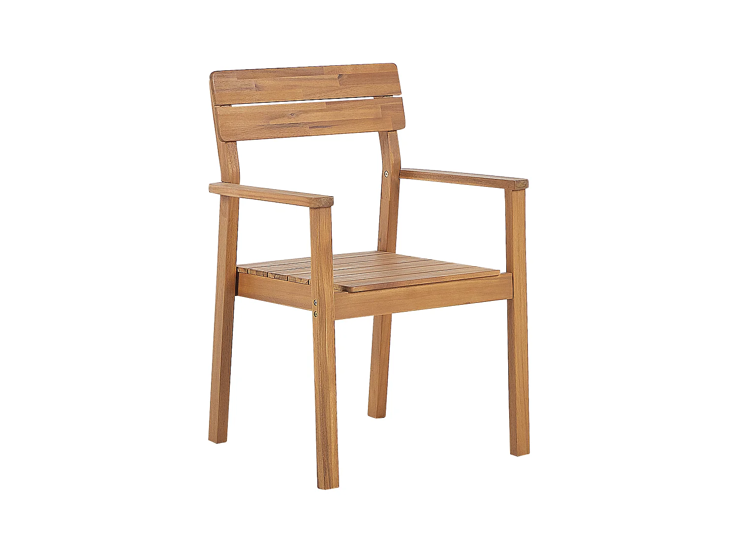 Gartenstühle Akazienholz hellbraun 2er Set mit Armlehnen Fornelli