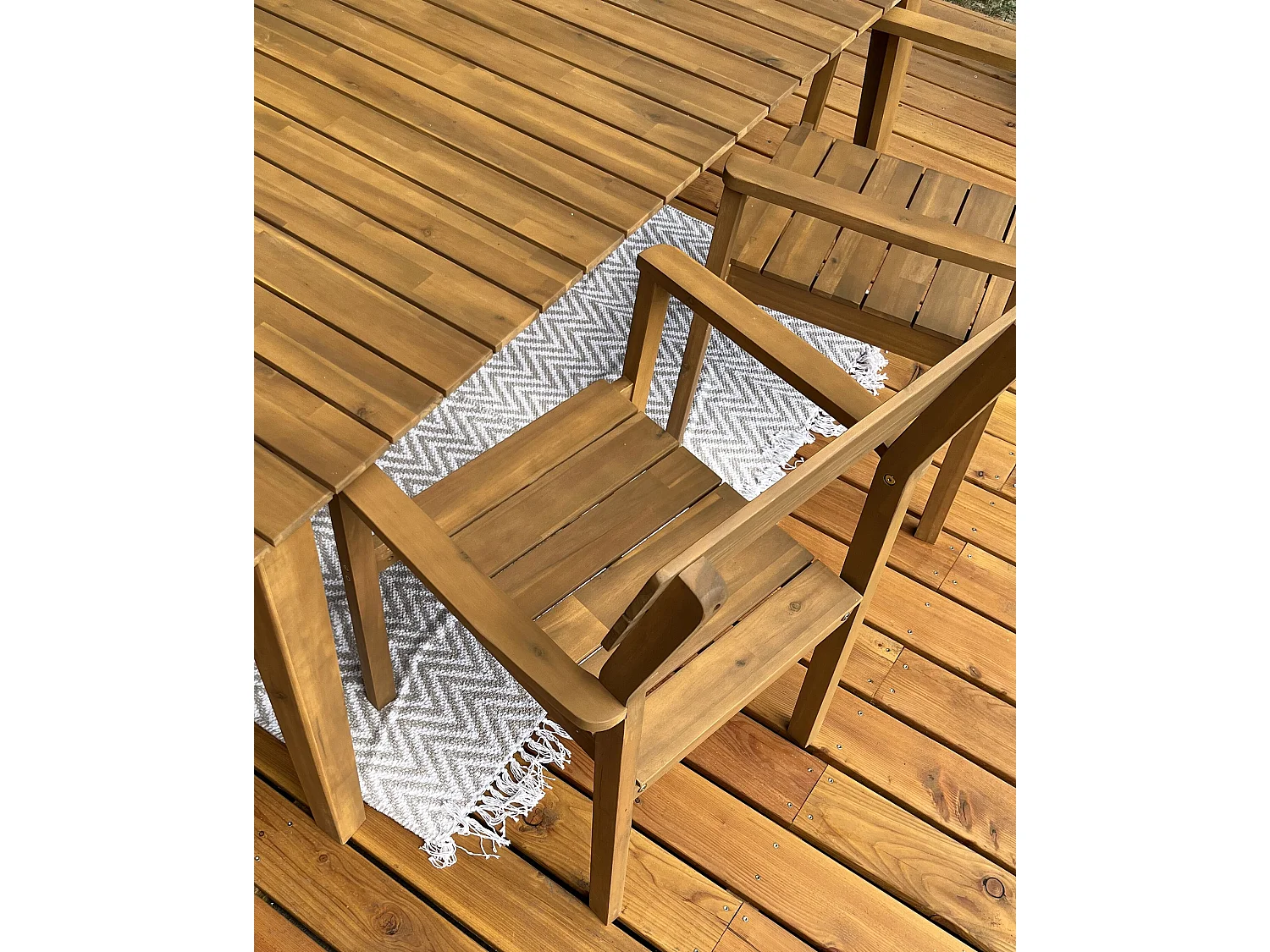 Lot de 2 chaises de jardin FORNELLI Acacia Marron