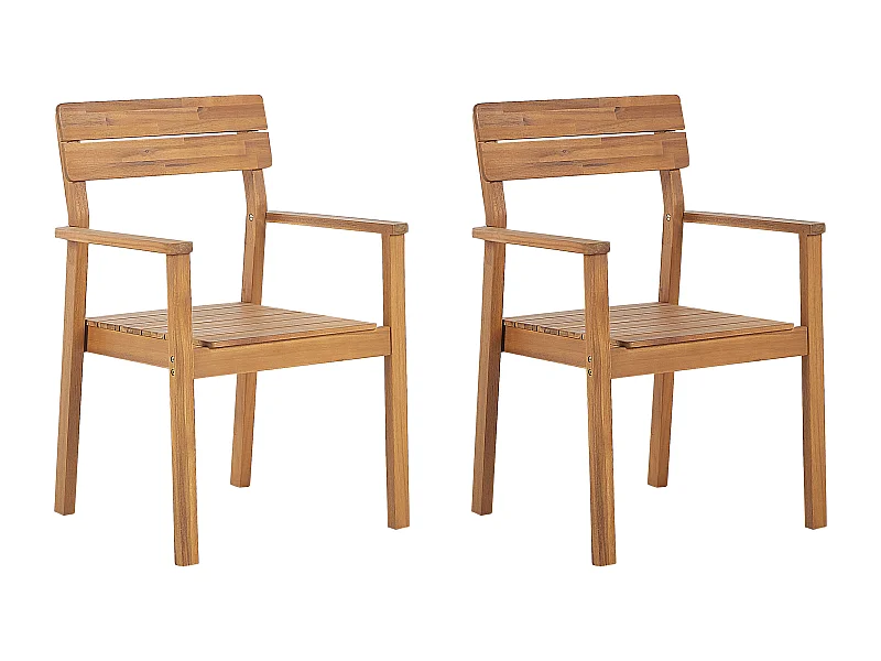 Lot de 2 chaises de jardin FORNELLI Acacia Marron