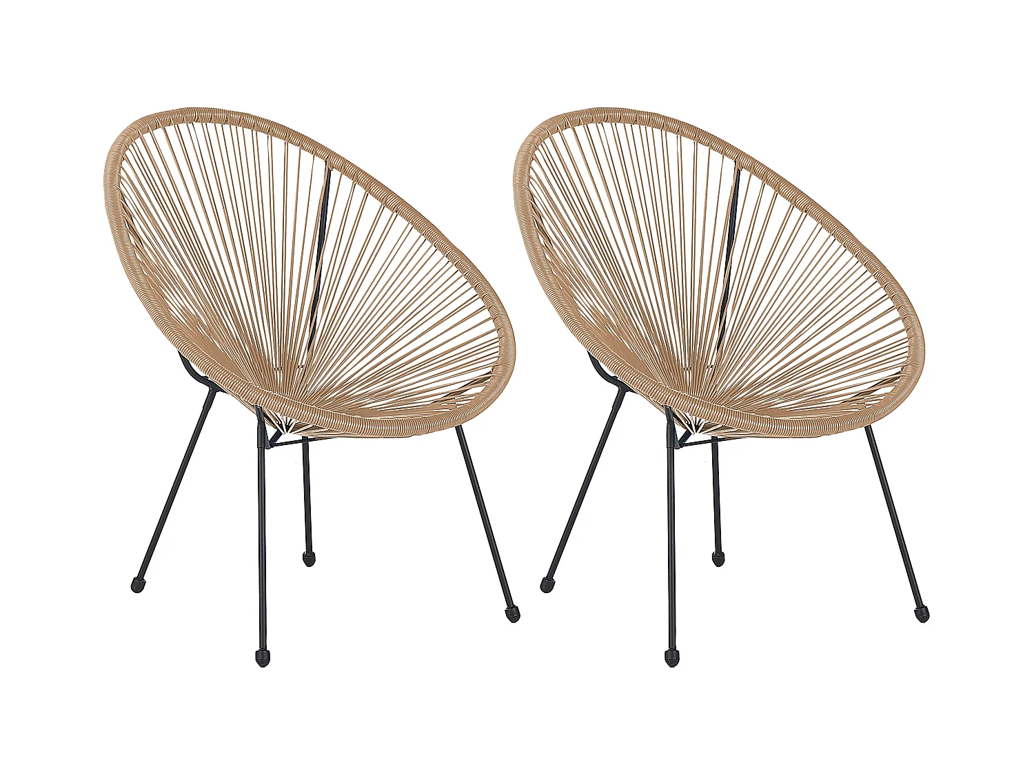 Set van 2 tuinstoelen ACAPULCO II Natuurlijk