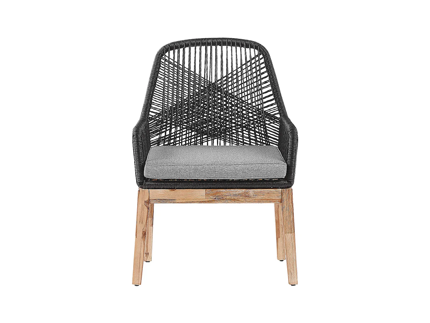 Salle à manger de jardin 6 places OLBIA avec coussins Béton Noir