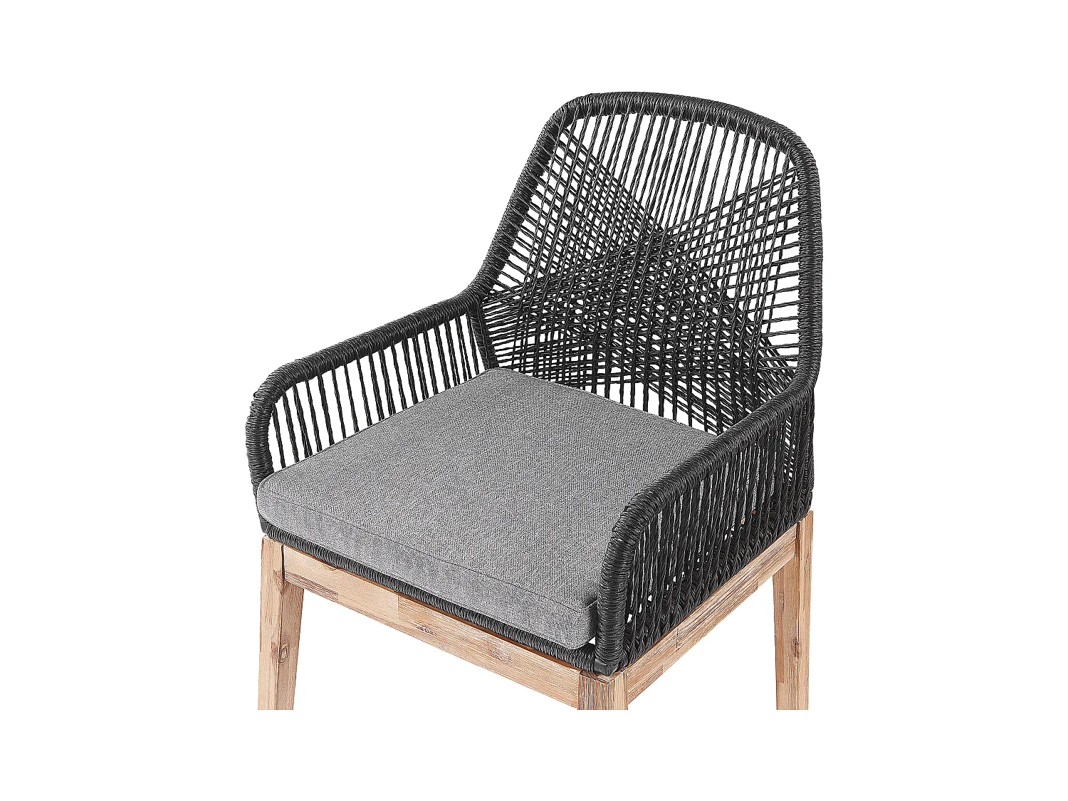 Salle à manger de jardin 6 places OLBIA avec coussins Béton Noir