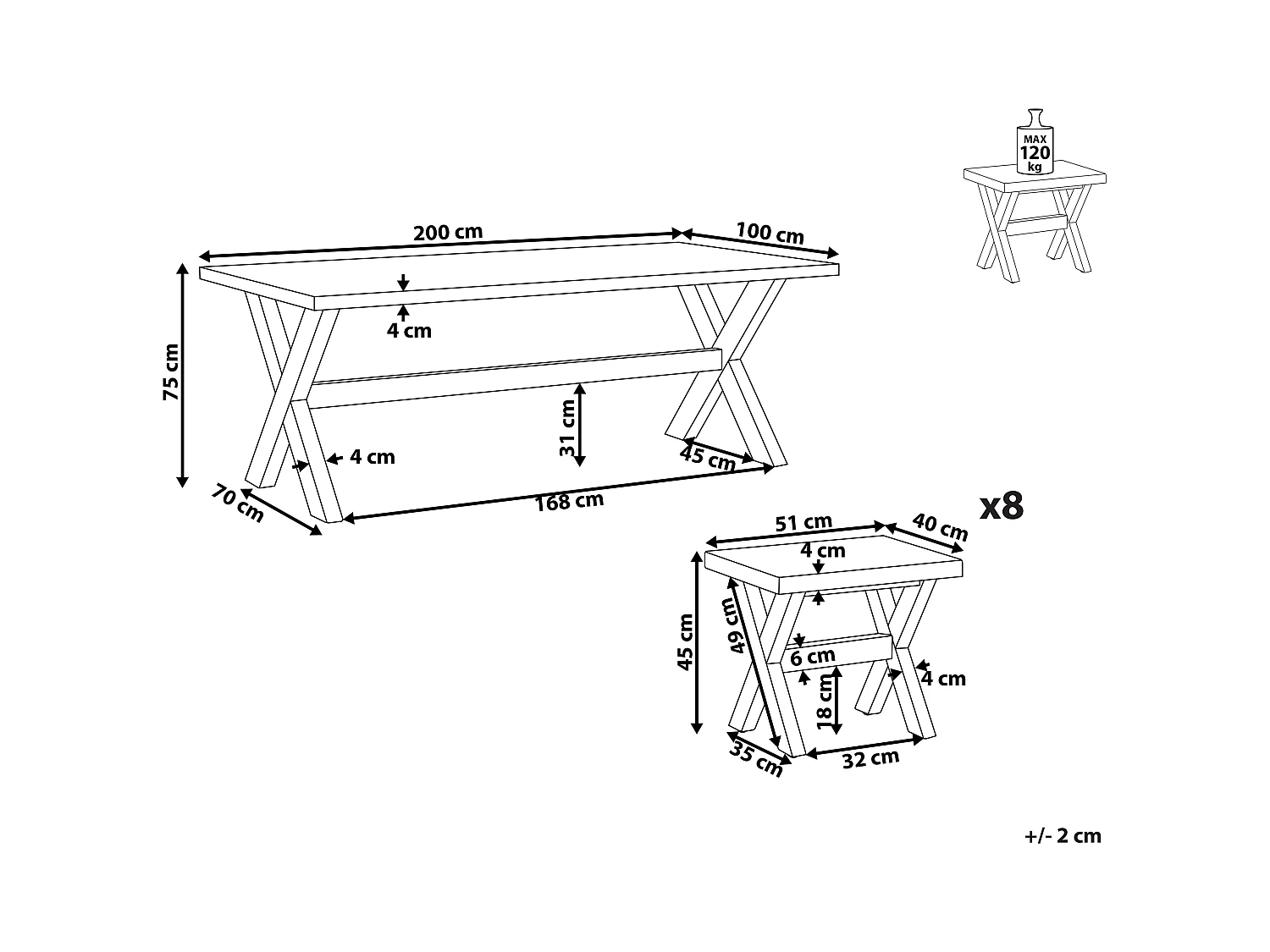 Salle à manger de jardin avec tabourets 8 places OLBIA Béton Blanc