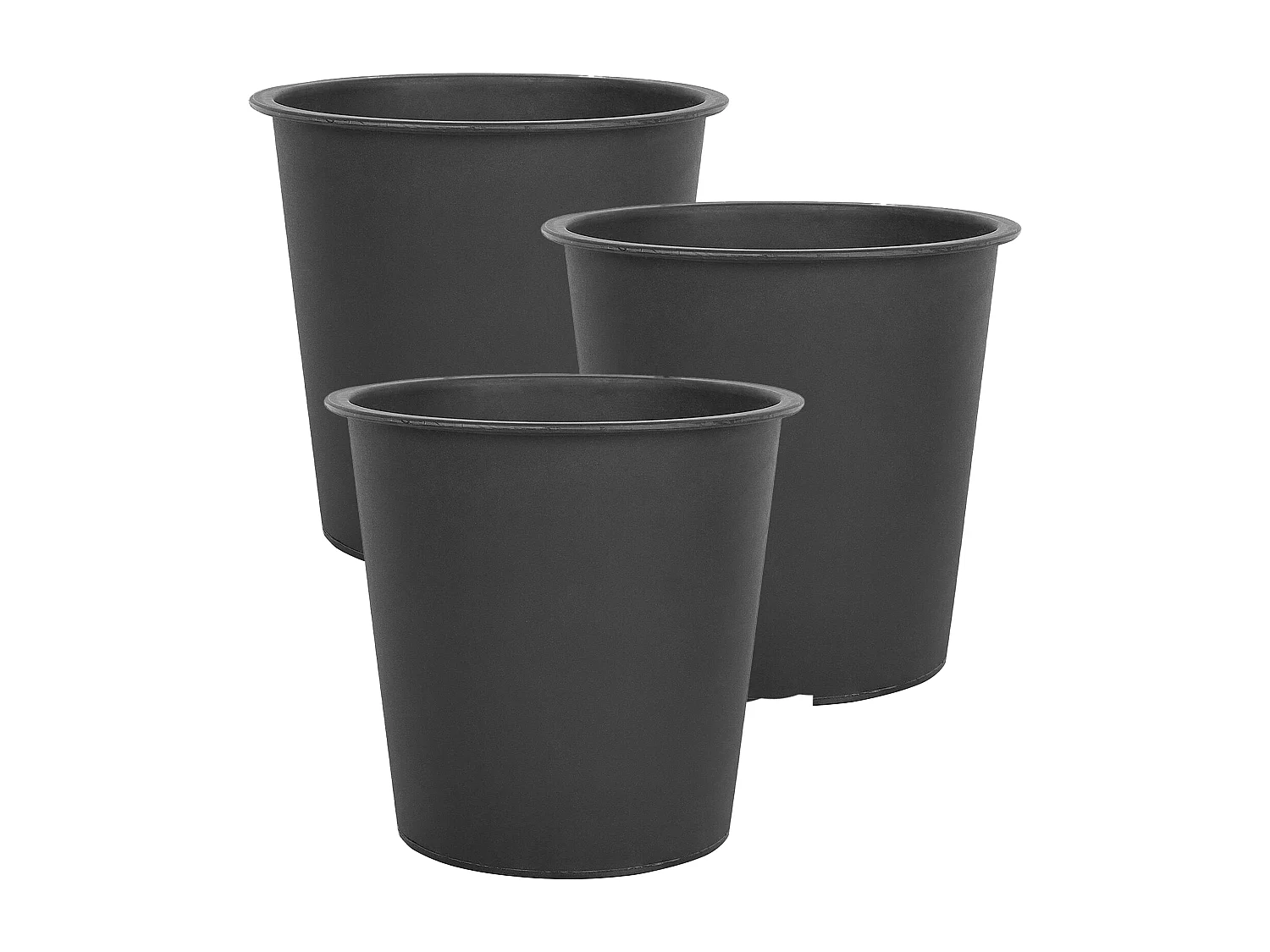 Einsatz für Pflanzkübel 3er Set Kunststoff schwarz rund 26 x 26 x 24 cm BALZO