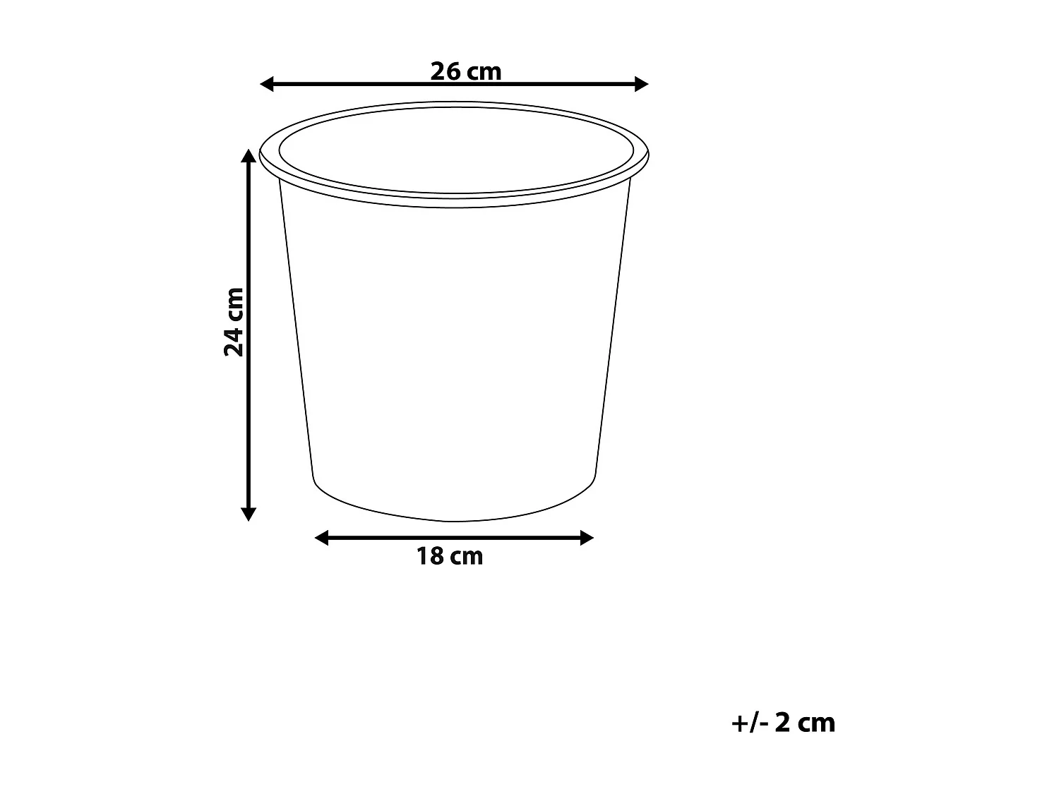 Cache-pot BALZO Matériaux synthétiques 26 cm Noir