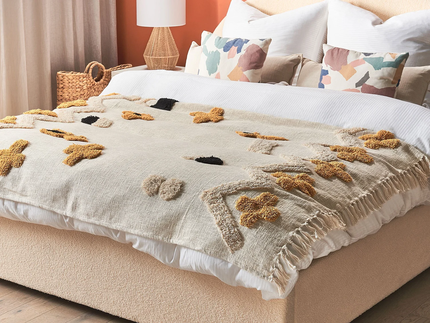 Plaid ADONI Katoen 130 x 180 cm Beige