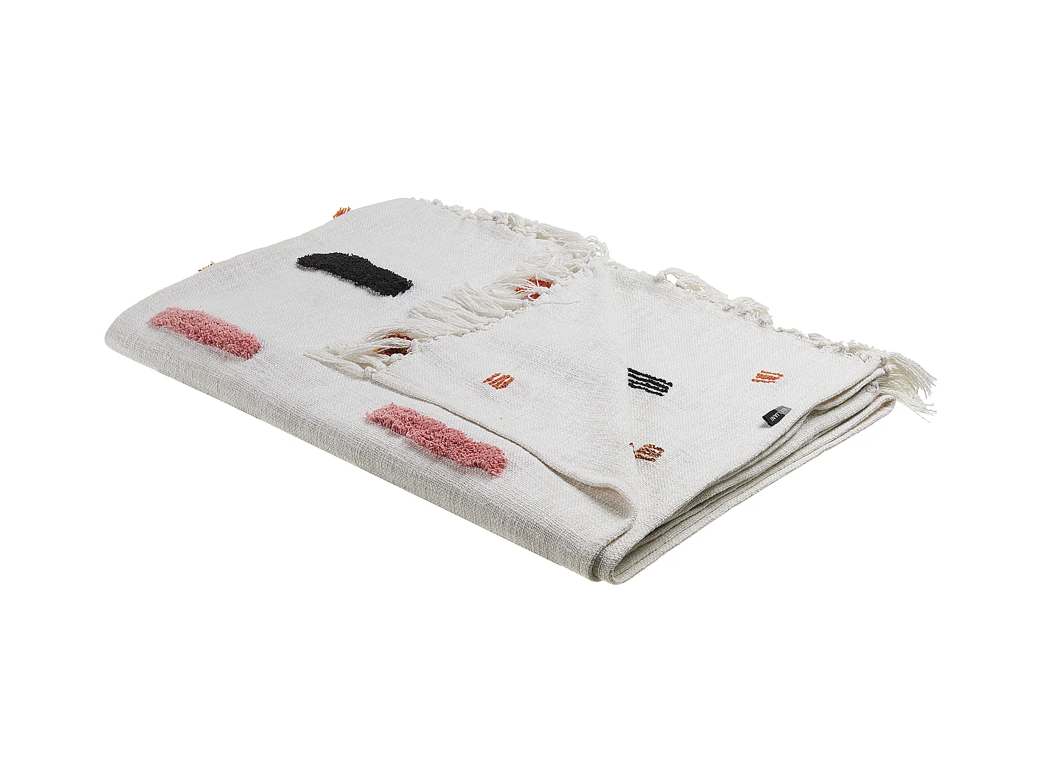 Koc ALAPPUZHA Bawełna 130 x 180 cm Biały