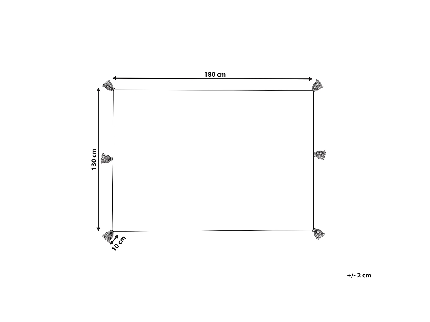 Kuscheldecke Baumwolle beige mit Muster bunt Quasten 130 x 180 cm Boho Munger