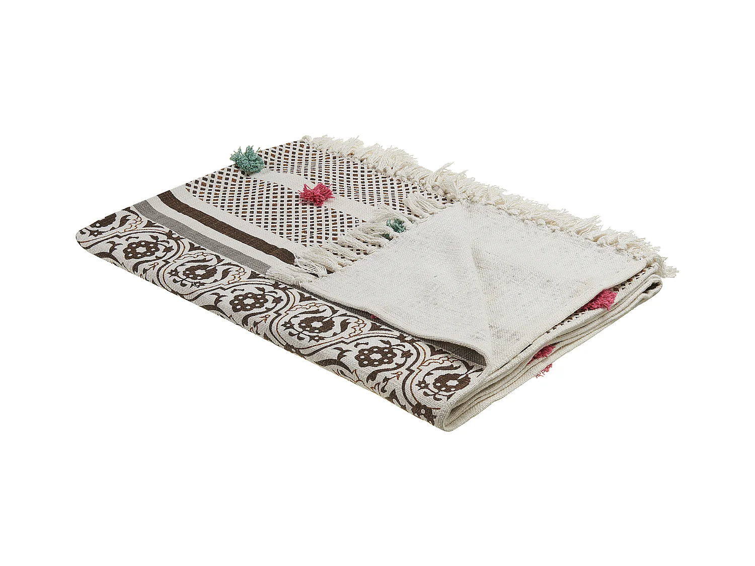 Koc CHINSURAH Bawełna 130 x 180 cm Brązowy