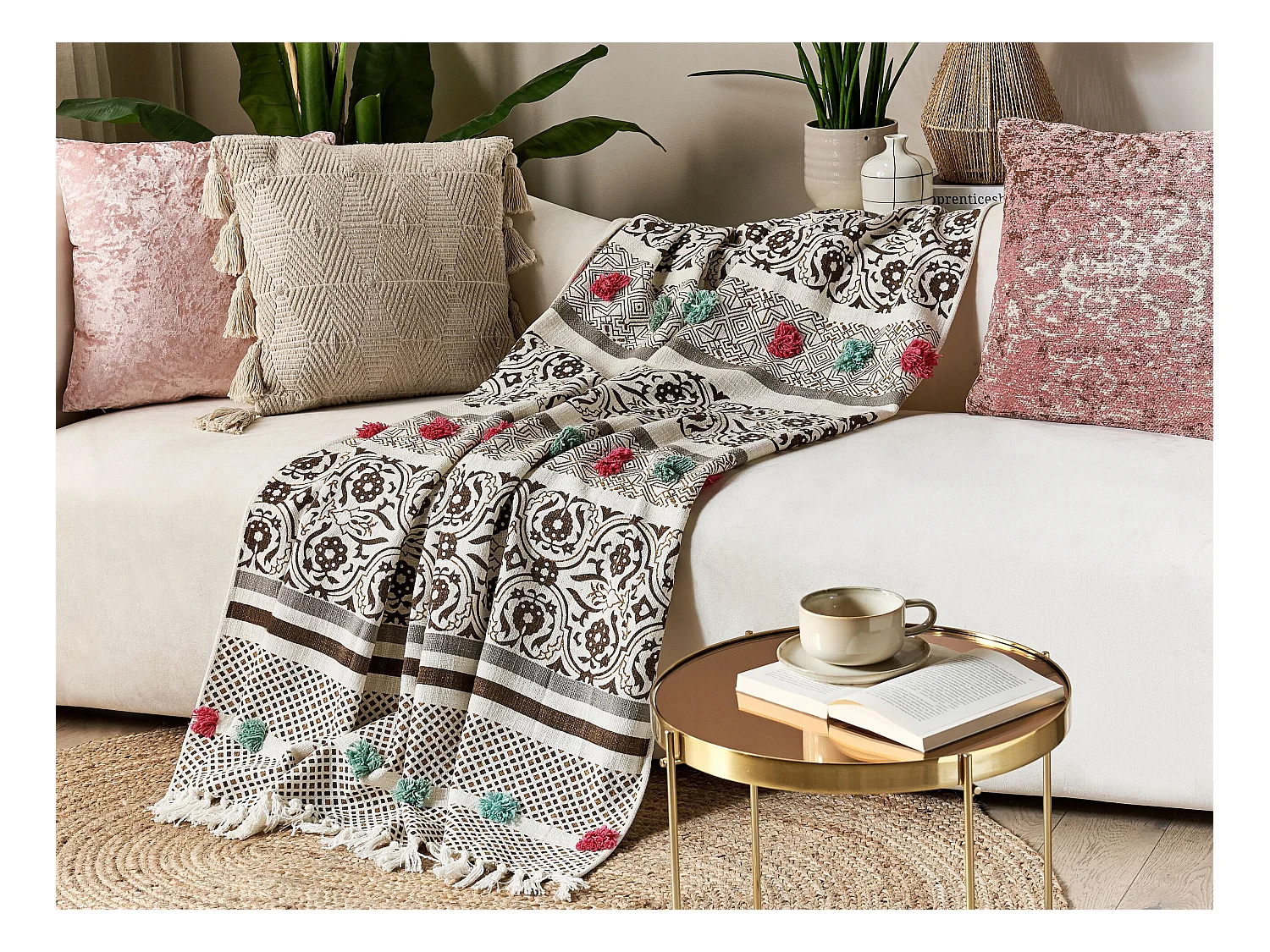 Koc CHINSURAH Bawełna 130 x 180 cm Brązowy