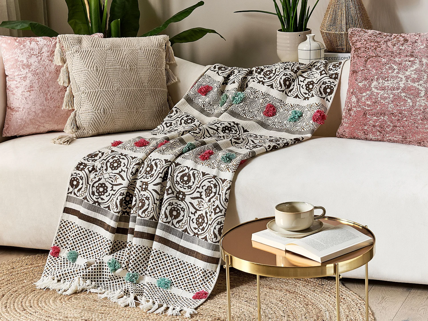 Plaid CHINSURAH Katoen 130 x 180 cm Bruin