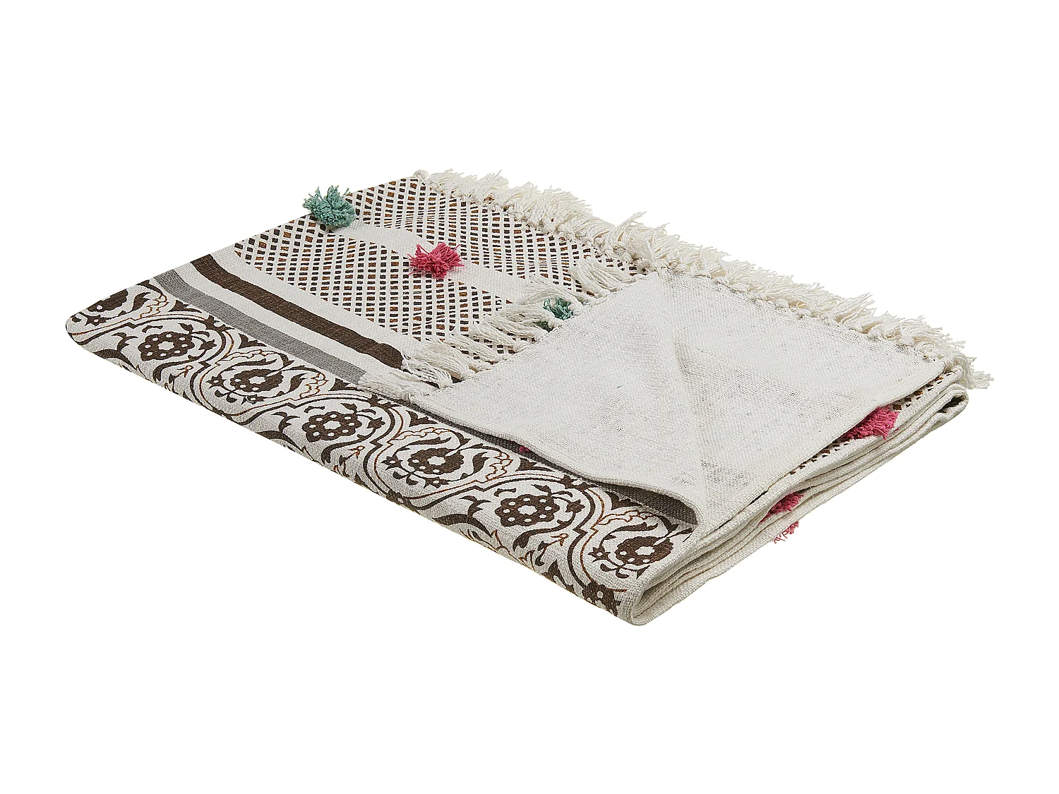 Plaid CHINSURAH Katoen 130 x 180 cm Bruin