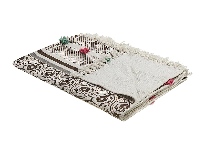 Plaid CHINSURAH Katoen 130 x 180 cm Bruin