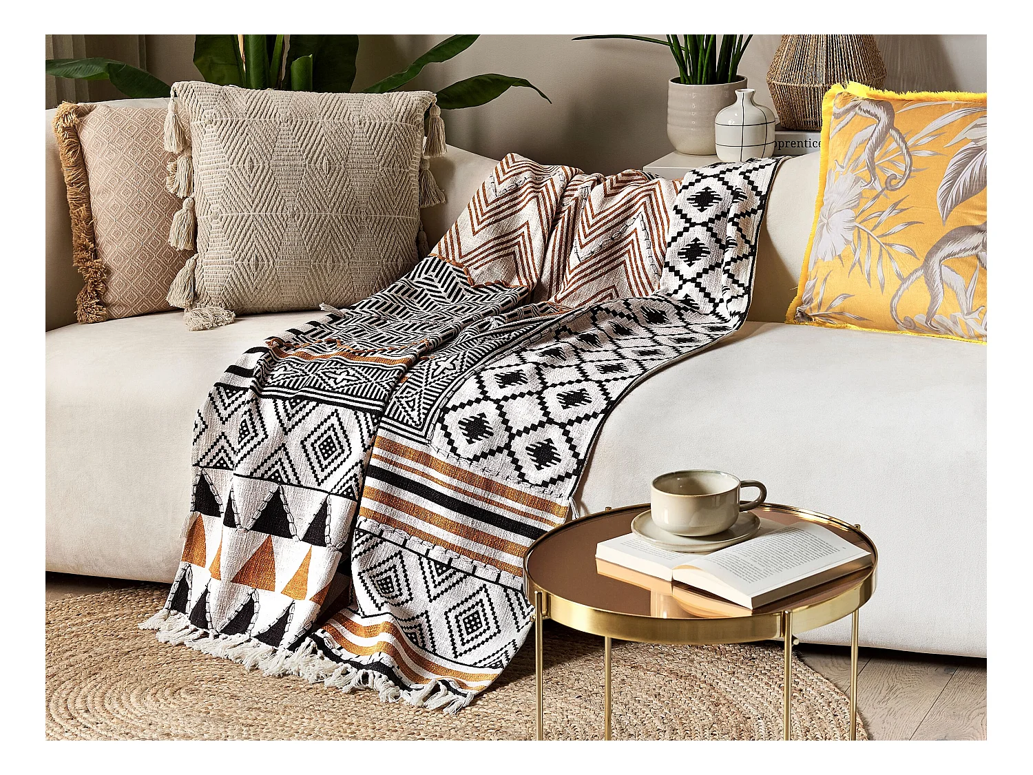 Kuscheldecke Baumwolle 130 x 180 cm abstraktes Muster mehrfarbig Proddatur