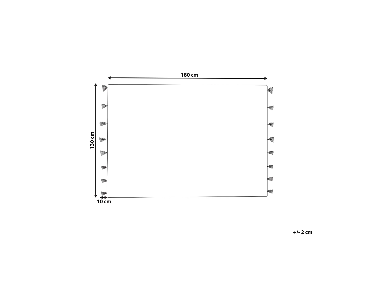 Afrikanisch inspirierte Decke aus Baumwolle mit Fransen schwarz / weiß Unnao