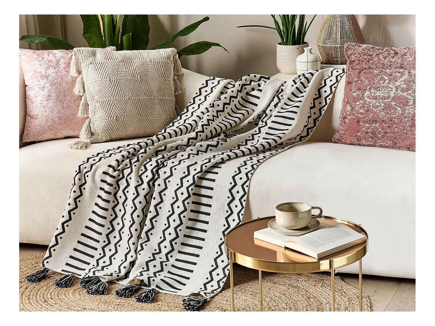 Koc UNNAO Bawełna 130 x 180 cm Biały