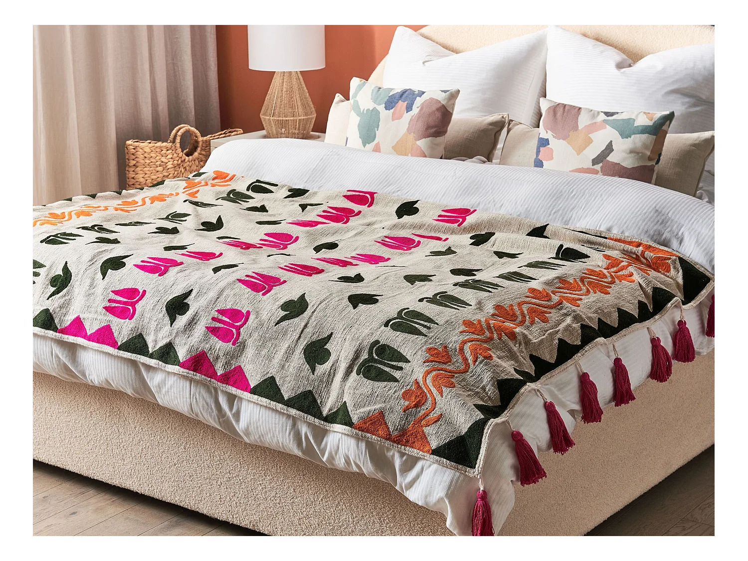 Kuscheldecke ANAND Baumwolle 130 x 180 cm Bunt