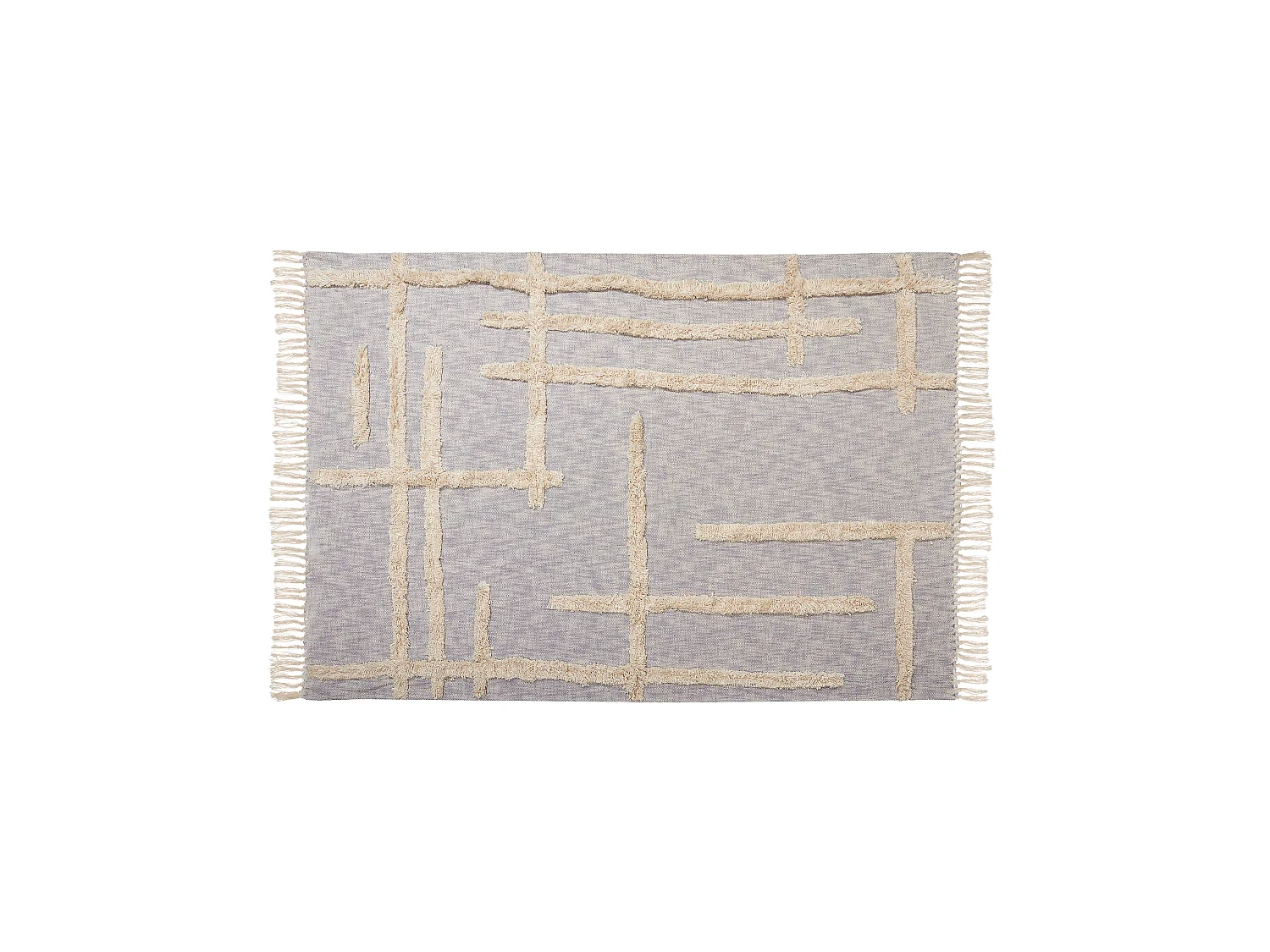 Plaid HOSPET Katoen 130 x 180 cm Grijs