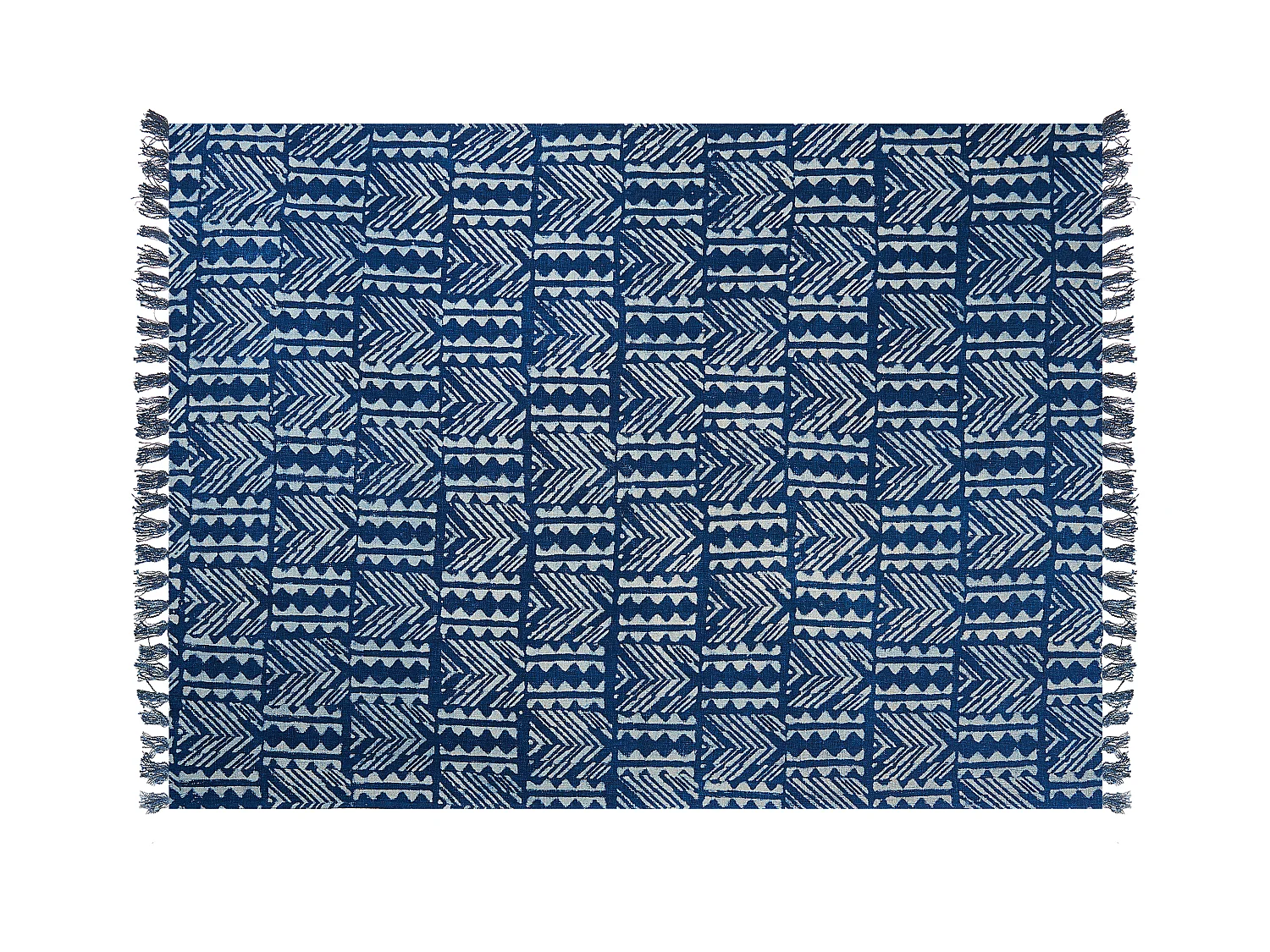 Koc SHIVPURI Bawełna 130 x 180 cm Niebieski