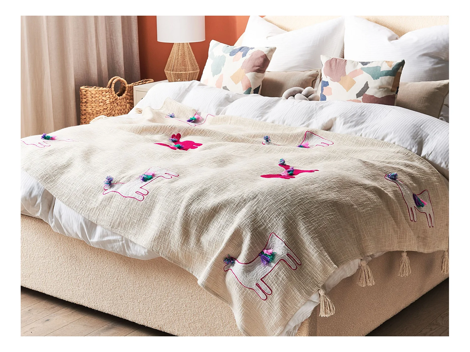 Kuscheldecke NANDYAL Baumwolle 130 x 180 cm Beige