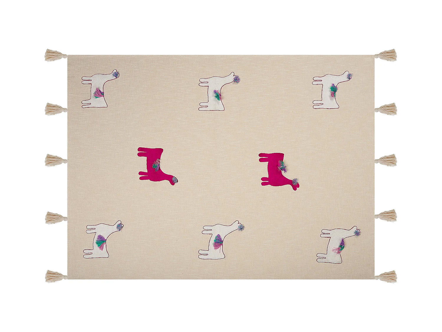 Manta NANDYAL Algodão 130 x 180 cm Creme