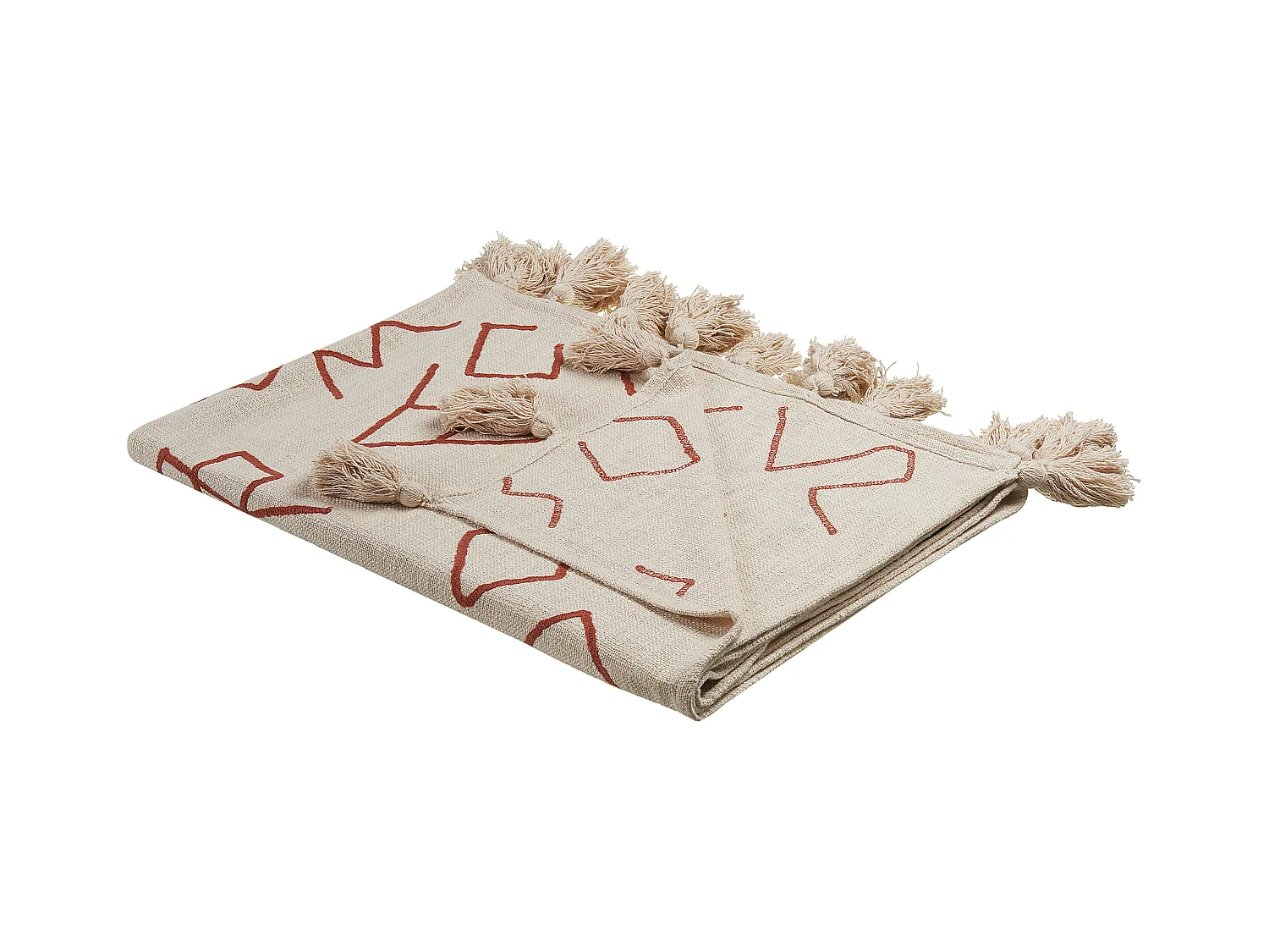 Koc BHIWANI Bawełna 130 x 180 cm Beżowy