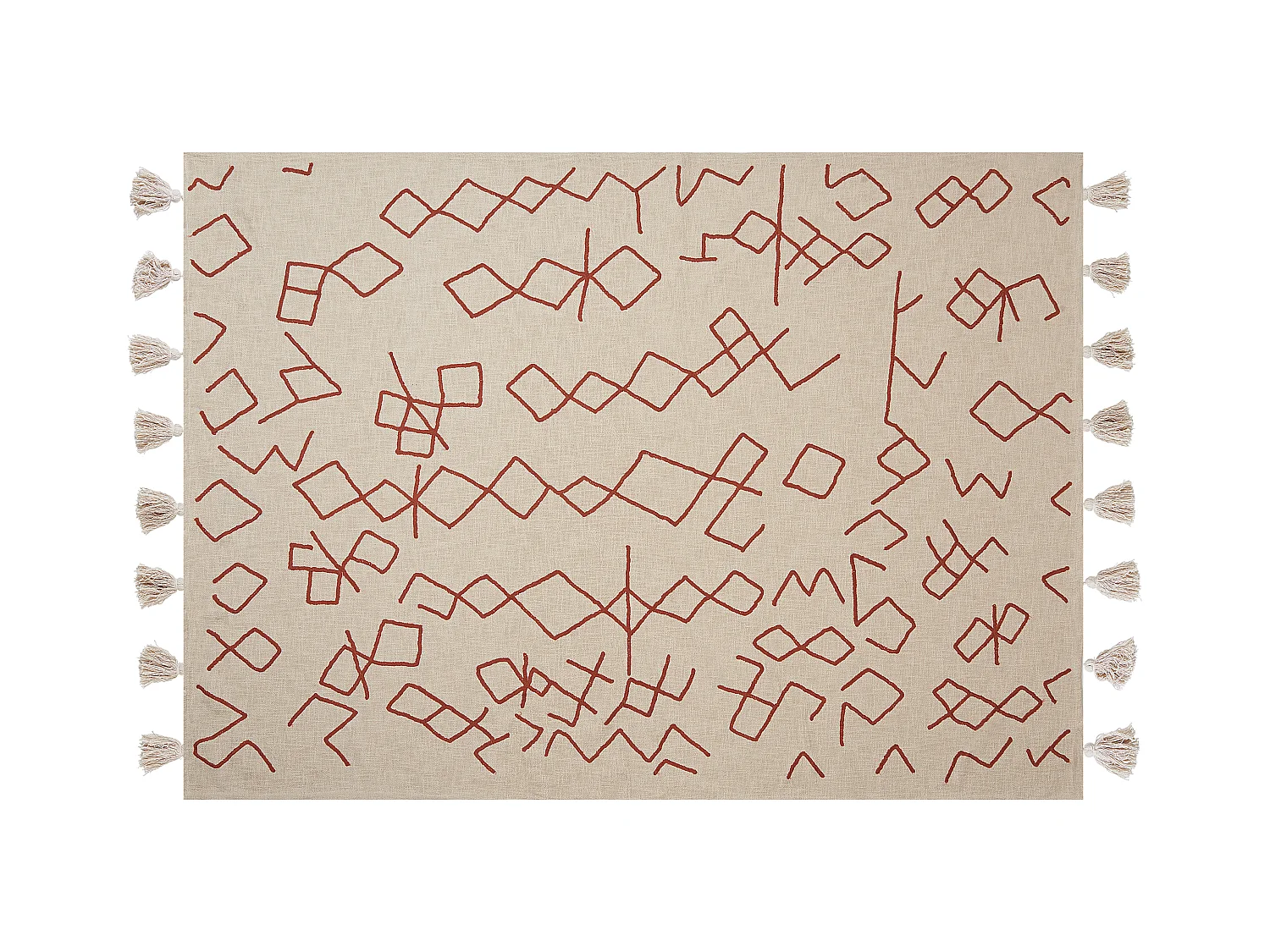 Koc BHIWANI Bawełna 130 x 180 cm Beżowy