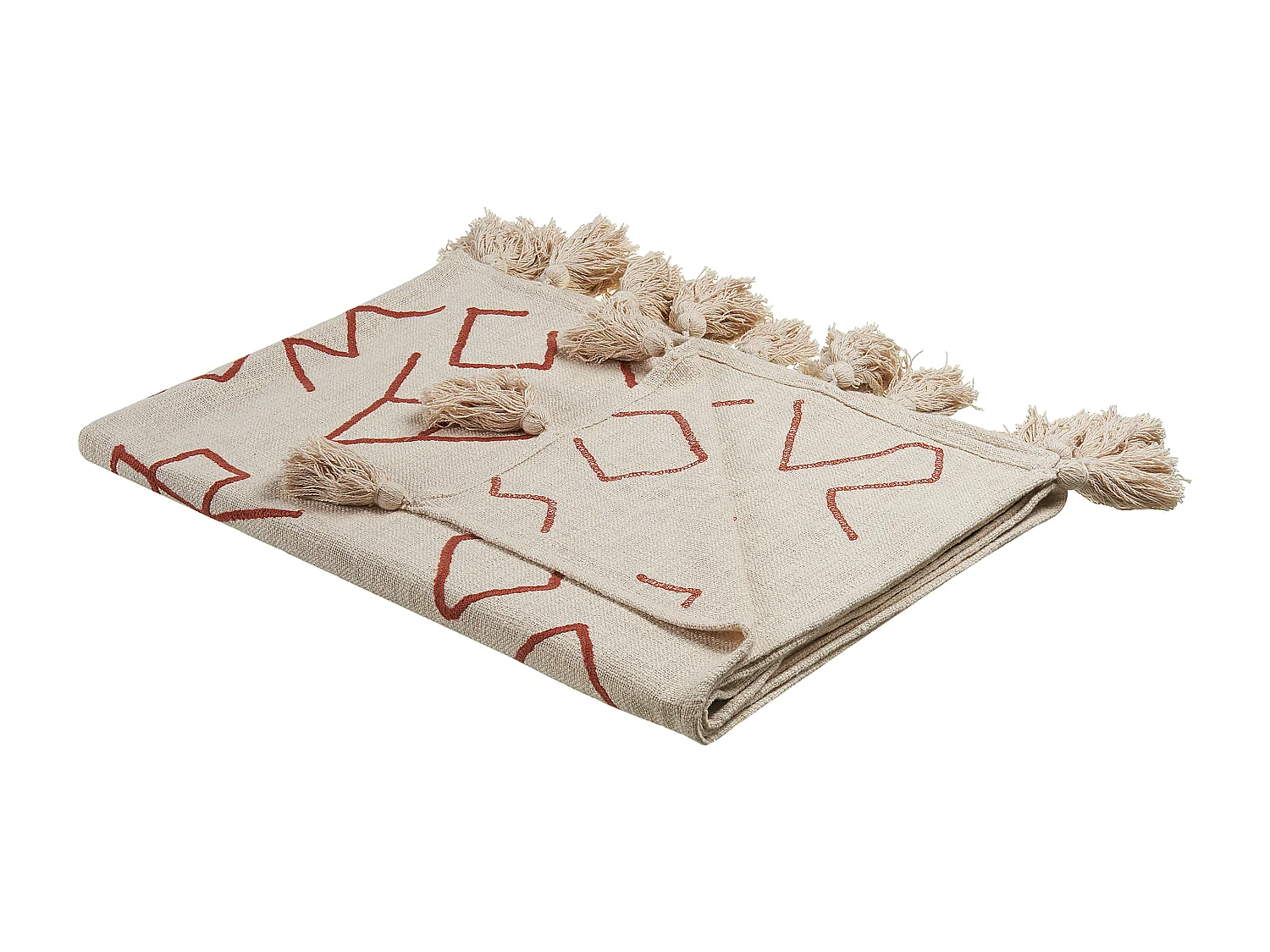 Manta BHIWANI Algodão 130 x 180 cm Creme