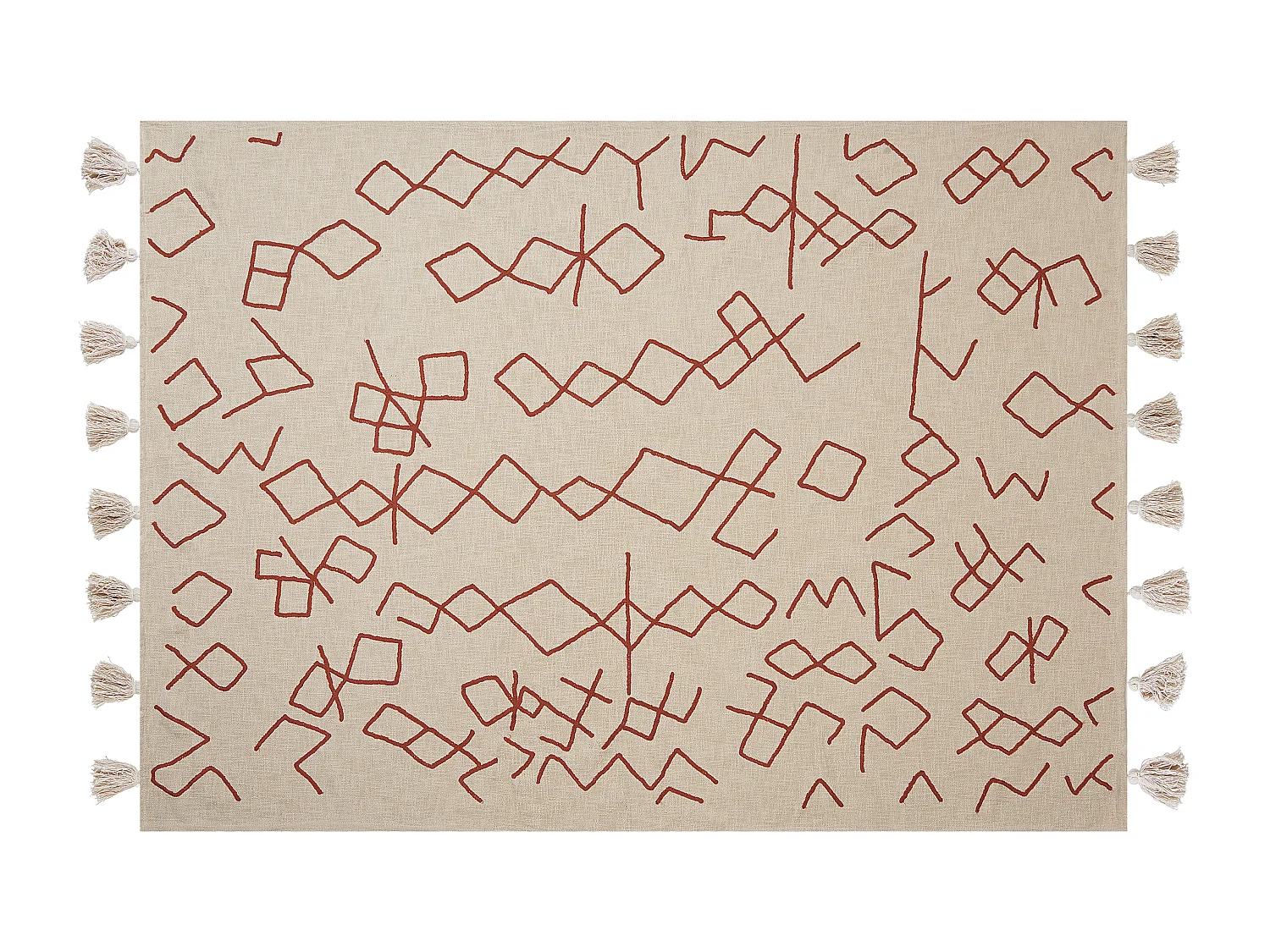 Manta BHIWANI Algodão 130 x 180 cm Creme