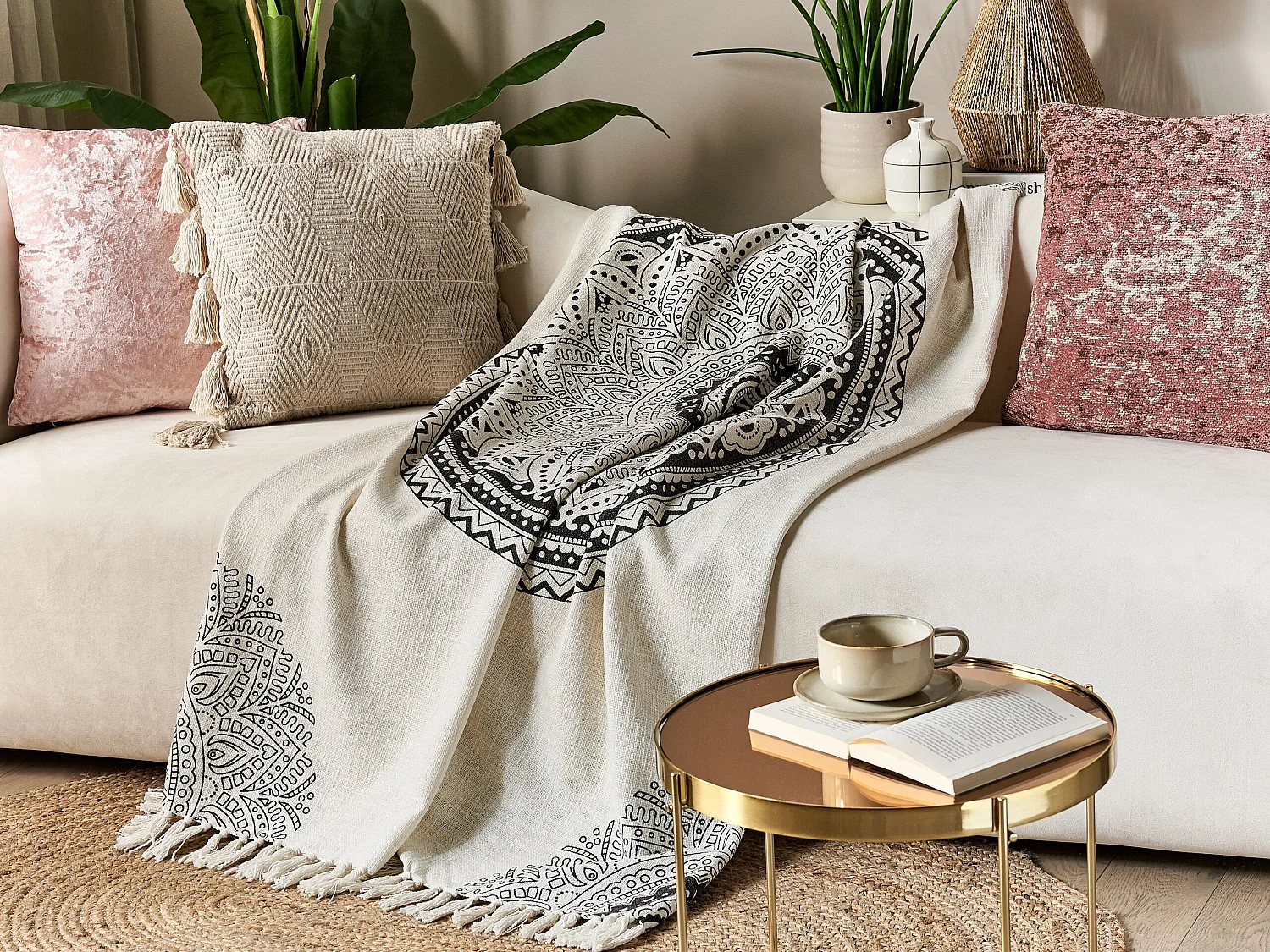 Couverture BERHAMPORE Coton 130 x 180 cm Beige