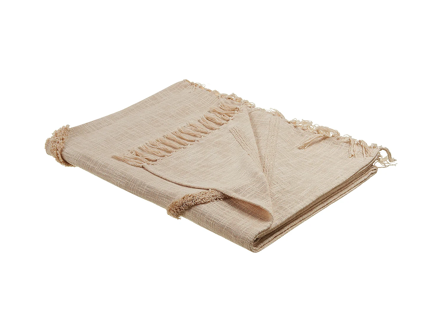 Kuscheldecke JAUNPUR Baumwolle 130 x 180 cm Beige